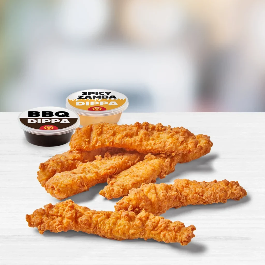 6 Chicken Fingers & 2x Dippa